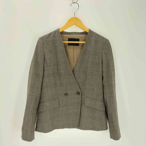 ユナイテッドアローズグリーンレーベルリラクシング UNITED ARROWS green label relaxing サキソニーDノーラペルジャケット ワイドパンツ セットアップ レディース 42