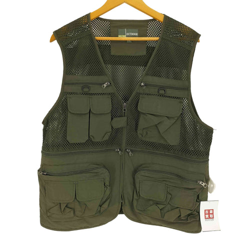 OUTDOOR マルチポケット メッシュ フィッシング ベスト メンズ import:XXL