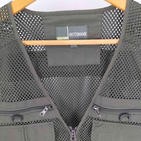 OUTDOOR マルチポケット メッシュ フィッシング ベスト メンズ import:XXL