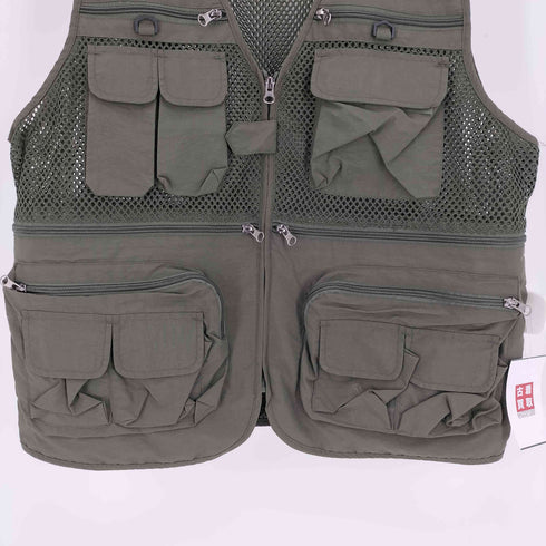 OUTDOOR マルチポケット メッシュ フィッシング ベスト メンズ import:XXL