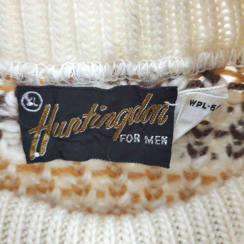 Huntingdon FOR MEN ノルディック柄 総柄 タートルネック ウール ローゲージ ニット メンズ import:XL