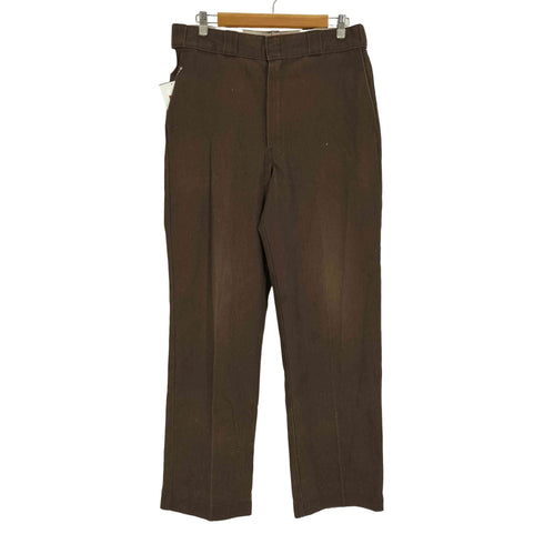 ディッキーズ Dickies 80S USA製 チビタグ ポリ コットン ツイル ワーク パンツ TALON ジップ メンズ W::36 L:32