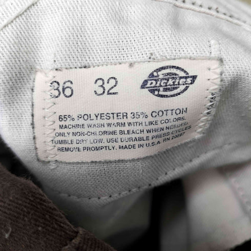 ディッキーズ Dickies 80S USA製 チビタグ ポリ コットン ツイル ワーク パンツ TALON ジップ メンズ W::36 L:32