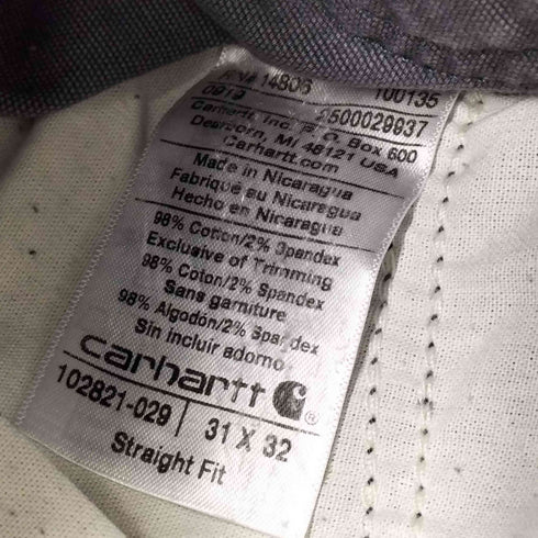 カーハート Carhartt Straight Fit ダック ストレート パンツ メンズ 31×32