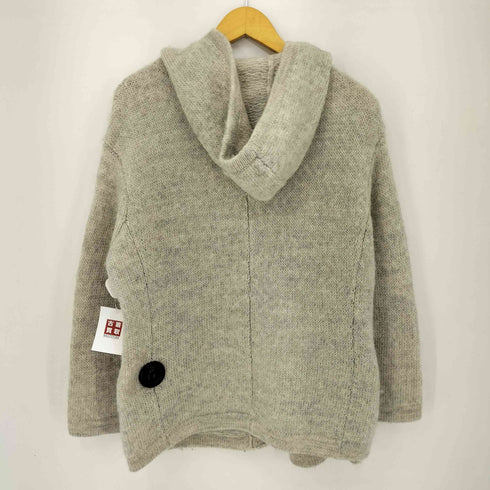 ヨウジヤマモトプールオム Yohji Yamamoto POUR HOMME ウール フーデッド ニットPコート メンズ JPN:2