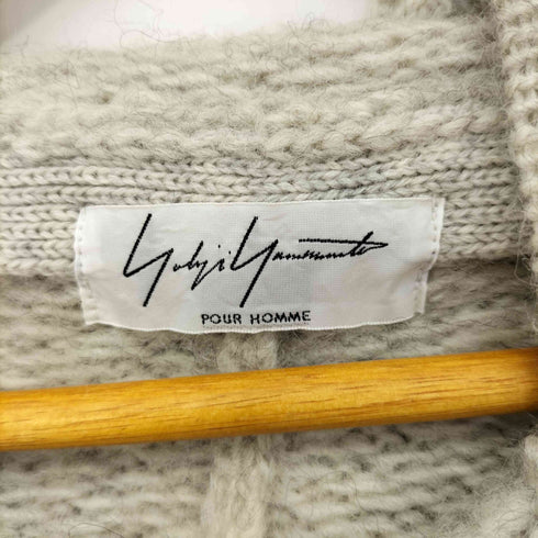 ヨウジヤマモトプールオム Yohji Yamamoto POUR HOMME ウール フーデッド ニットPコート メンズ JPN:2