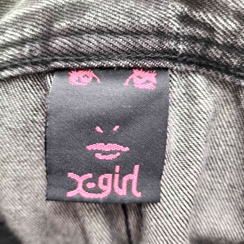 エックスガール X-girl ブラックデニムカーゴパンツ レディース JPN:1