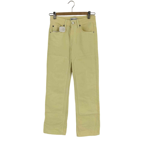 ザラ ZARA MID-RISE JEANS WITH PATCHES ダブルニーデニムパンツ レディース 32