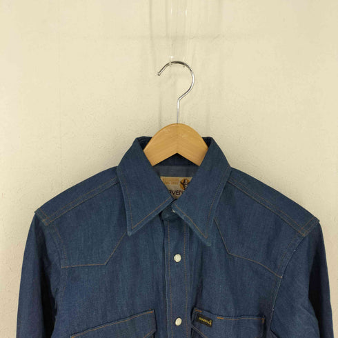 マーベリック MAVERICK 80s MADE IN USA デニムウエスタンシャツ PRESHRUNK LONG TAILS メンズ 14-32