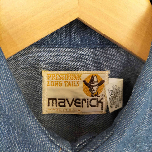 マーベリック MAVERICK 80s MADE IN USA デニムウエスタンシャツ PRESHRUNK LONG TAILS メンズ 14-32