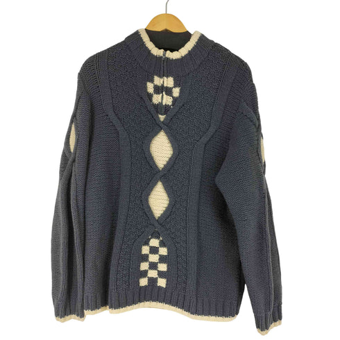 ヨウジヤマモトダーバン アール Yohji Yamamoto DURBAN A.A.R ハーフジップ編み込みニット メンズ JPN:M