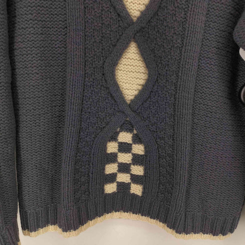 ヨウジヤマモトダーバン アール Yohji Yamamoto DURBAN A.A.R ハーフジップ編み込みニット メンズ JPN:M