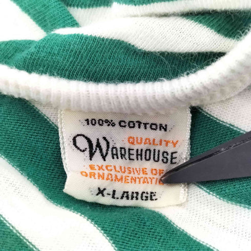 ウエアハウス WAREHOUSE ボーダー リンガーネック S/S Tシャツ メンズ JPN:XL