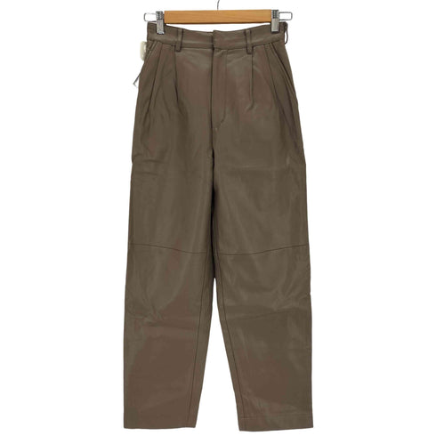クラネ CLANE FAKE LEATHER H/W PANTS フェイクレザー 2タック ハイウエストパンツ メンズ 1