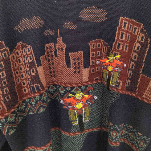 CANDA アクリル総柄ニット メンズ import:XL