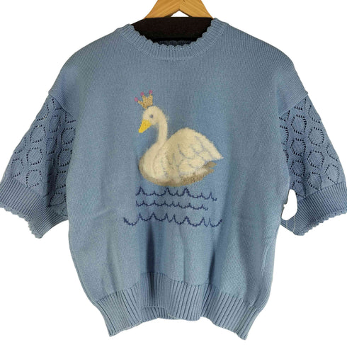 Jane Marple 22SS Swan lake braided sweater Swan lake 編み込みセーター レディース JPN:M