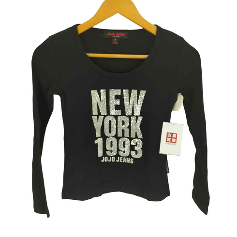 JOJO JEANS NEW YORK 1993 ラメプリント Uネック コットン ニット カットソー Y2K レディース FREE