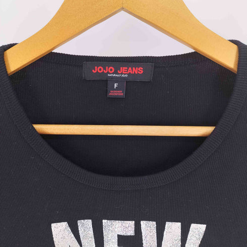 JOJO JEANS NEW YORK 1993 ラメプリント Uネック コットン ニット カットソー Y2K レディース FREE