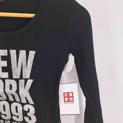 JOJO JEANS NEW YORK 1993 ラメプリント Uネック コットン ニット カットソー Y2K レディース FREE