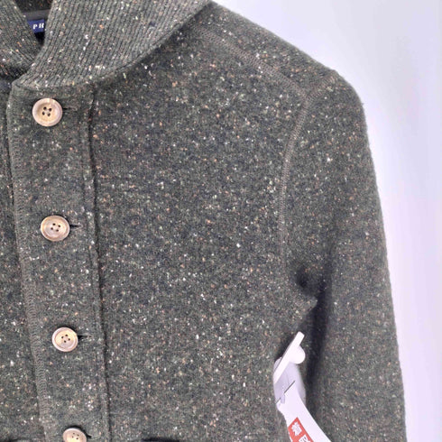 ラルフローレン RALPH LAUREN ネップ ショールカラー シルク混 ウール コットン ニット カーディガン レディース import:M