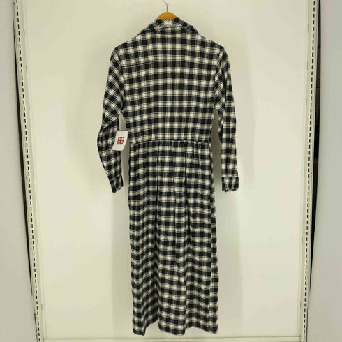 マーガレットハウエル MARGARET HOWELL 90-00S 旧タグ 日本製 チェック ウィングカラー コットン フランネル シャツ ワンピース レディース 2