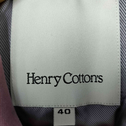 ヘンリーコットンズ Henry Cottons 銀ボタン レーヨン混 ベルテッド 2B テーラード ジャケット レディース 40