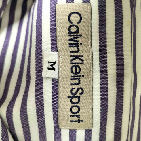 カルバンクライン CALVIN KLEIN SPORT ロゴ 刺繍 ストライプ L/S シャツ メンズ import:M