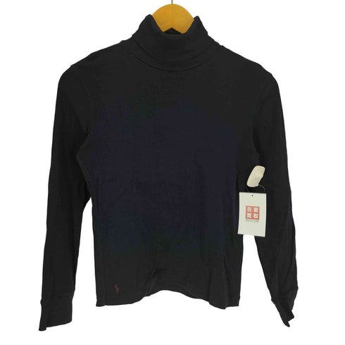 ラルフローレン RALPH LAUREN 裾 ポニー 刺繍 タートルネック コットン ニット カットソー レディース import:M