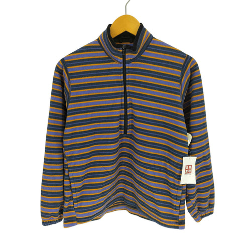 ランズエンド LANDS END 90-00S POLARTEC ポーラテック コンシール ステッチ ポケットハーフジップ ボーダー フリースジャケット レディース