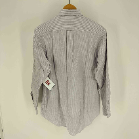 シェラデザイン SIERRA DESIGNS 90S 3本木タグ ロゴ ピスタグ フラップポケット ストライプ L/S シャツ メンズ import:M