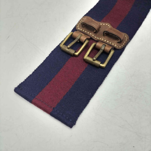 ラルフローレン RALPH LAUREN 2連 バックル レザー ライン 切替 カマーベルト レディース XS