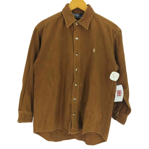 ポロバイラルフローレン Polo by RALPH LAUREN 90S ポニー 刺繍 コットン Chamois Cloth Shirt シャモア クロス L/S シャツ メンズ import:M