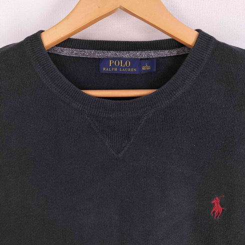 ポロラルフローレン POLO RALPH LAUREN ポニー刺繍 前Vガゼット クルネックスウェット メンズ import:L