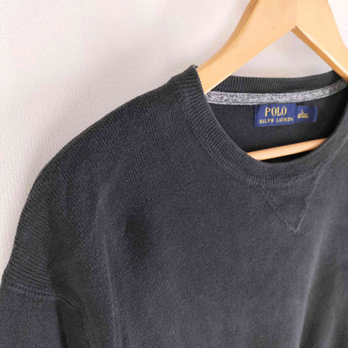 ポロラルフローレン POLO RALPH LAUREN ポニー刺繍 前Vガゼット クルネックスウェット メンズ import:L