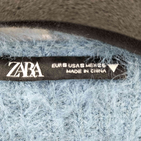 ザラ ZARA クロップドシャギーカーディガン レディース import:S
