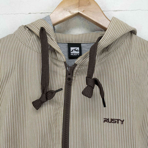 RUSTY ストライプジップパーカー メンズ JPN:M