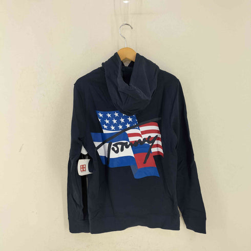 トミージーンズ tommy jeans バックプリントフーディ 星条旗 メンズ import:M