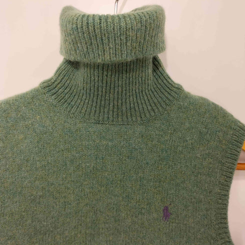 ラルフローレン RALPH LAUREN ポニー刺繍 ウール ニットベスト プルオーバー タートルネック レディース JPN:36