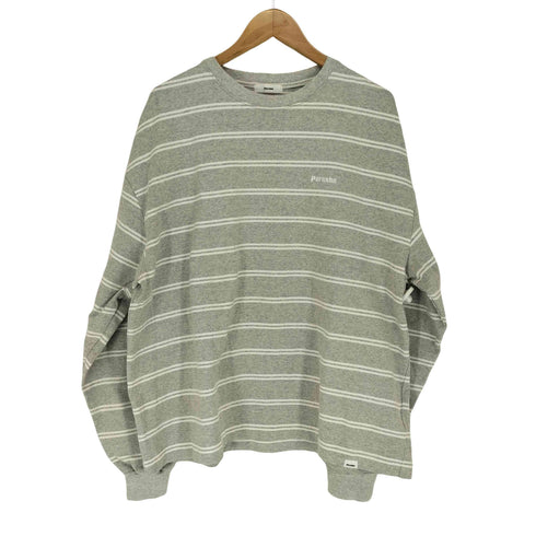 ペルーシュ Perushu ヘビーウェイトロゴ刺繍ボーダークルーネック L/S TEE メンズ JPN:M