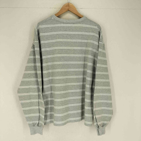 ペルーシュ Perushu ヘビーウェイトロゴ刺繍ボーダークルーネック L/S TEE メンズ JPN:M