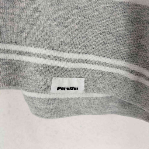 ペルーシュ Perushu ヘビーウェイトロゴ刺繍ボーダークルーネック L/S TEE メンズ JPN:M