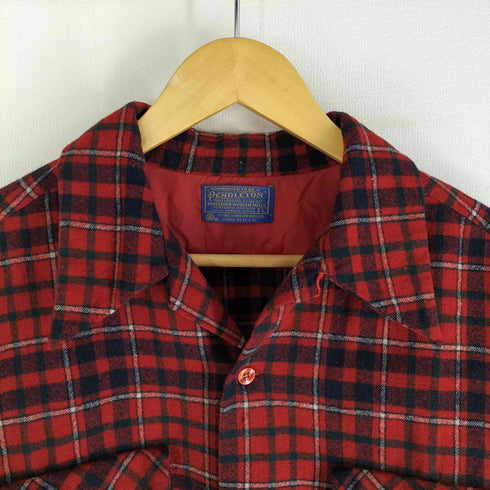 ペンドルトン PENDLETON 70S USA製 PURE VIRGIN WOOL タータンチェック ウールネルシャツ メンズ import:L