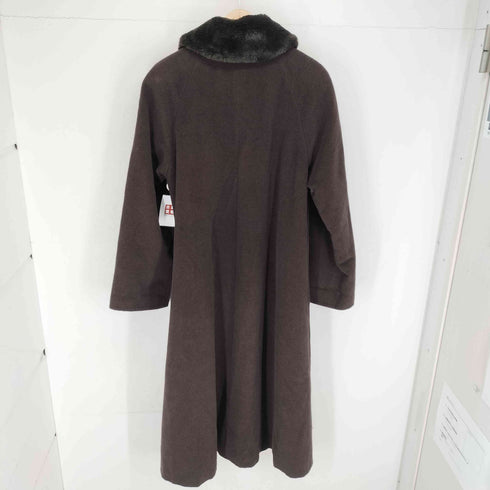 襟ファー アンゴラ混ウールロングコート ALPACA&WOOL レディース 158~162