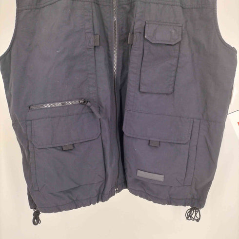 オールドネイビー OLD NAVY 90S 裏地フリース マルチポケット 裾ドーローコード ナイロン ベスト メンズ import:XXL