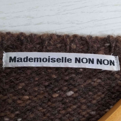 マドモアゼルノンノン mademoiselle NON NON 金ボタン ウール ニット カーディガン レディース