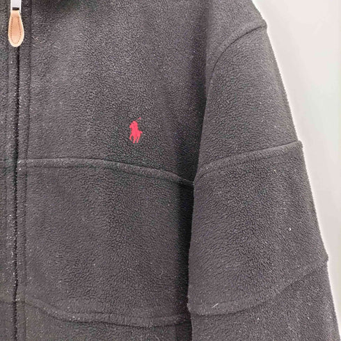 ポロバイラルフローレン Polo by RALPH LAUREN 80-90S USA製 三角タグ POLATEC ポニー刺繍 チンストラップ ジップアップ フリース ジャケット メンズ import:L