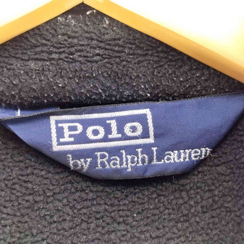 ポロバイラルフローレン Polo by RALPH LAUREN 80-90S USA製 三角タグ POLATEC ポニー刺繍 チンストラップ ジップアップ フリース ジャケット メンズ import:L