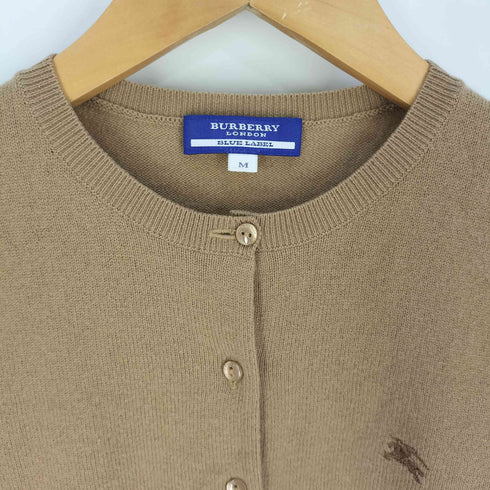 バーバリーブルーレーベル BURBERRY BLUE LABEL ロゴ刺繍 カシミヤ ニット カーディガン レディース import:M