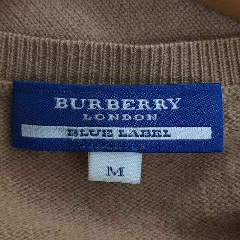 バーバリーブルーレーベル BURBERRY BLUE LABEL ロゴ刺繍 カシミヤ ニット カーディガン レディース import:M