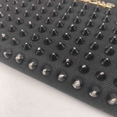ドレスキャンプ DRESSCAMP ロゴプレート スタッズ ラウンドジップ ロングウォレット レディース